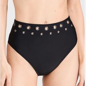 L’Agence Vanessa Grommet Bikini Bottoms in Black SZ S NWT